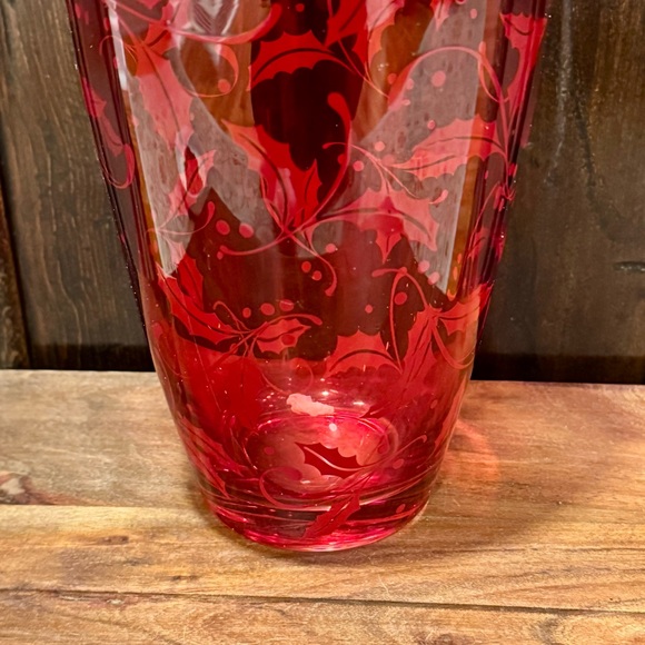 Lenox Holiday Crimson 11” Glass Vase with Box - Picture 4 of 13